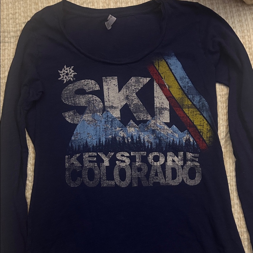 Ski Keystone Colorado Long Sleeve Cotton T Shirt